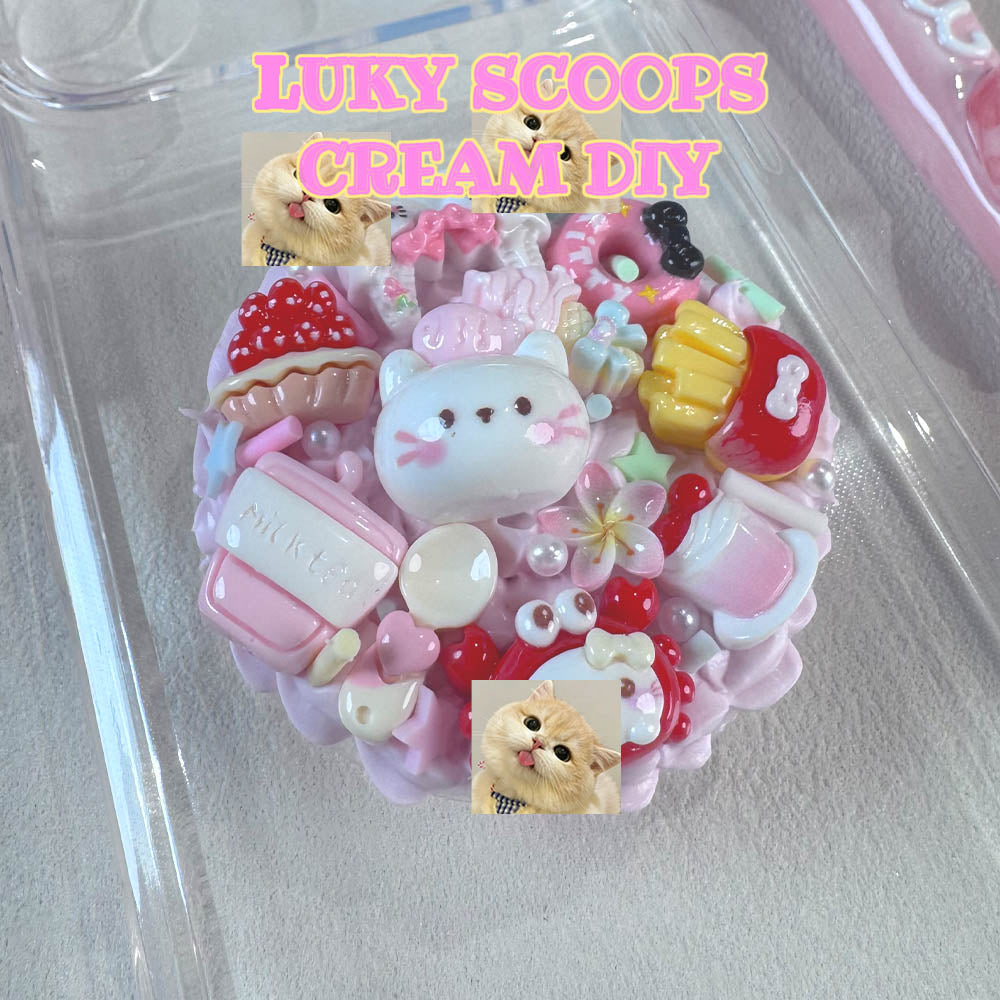 Lucky Scoop Cream DIY – Handmade Cream Glue Blind Charm | Phone Case, Card Sleeve & Keychain Pendant