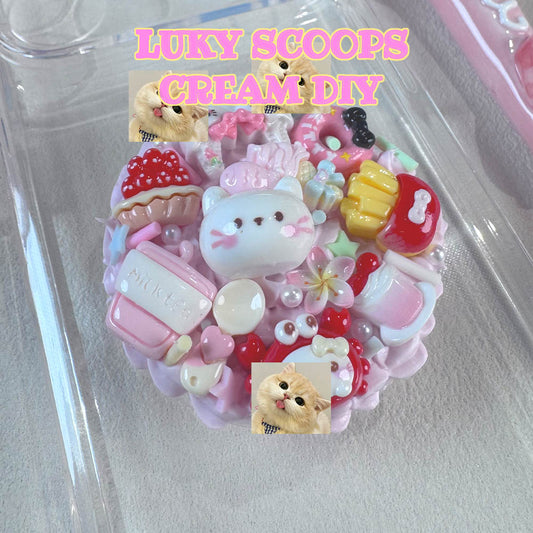 Lucky Scoop Cream DIY – Handmade Cream Glue Blind Charm | Phone Case, Card Sleeve & Keychain Pendant