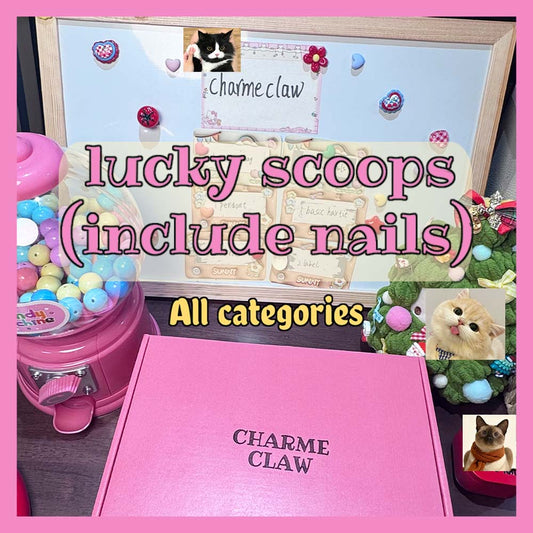 Lucky Scoop Mystery Box – Surprise Nail Charms, Press-On Nails & Scratch-Off Fun