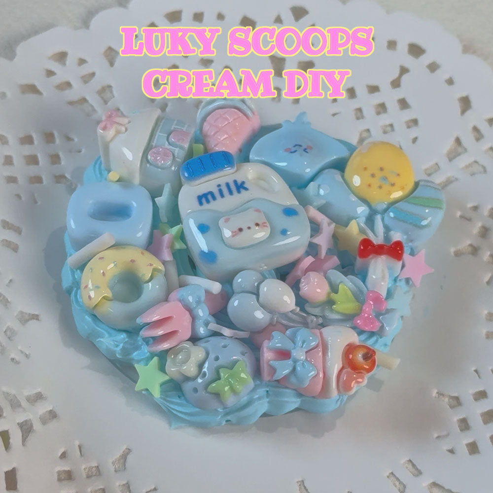 Lucky Scoop Cream DIY – Handmade Cream Glue Blind Charm | Phone Case, Card Sleeve & Keychain Pendant