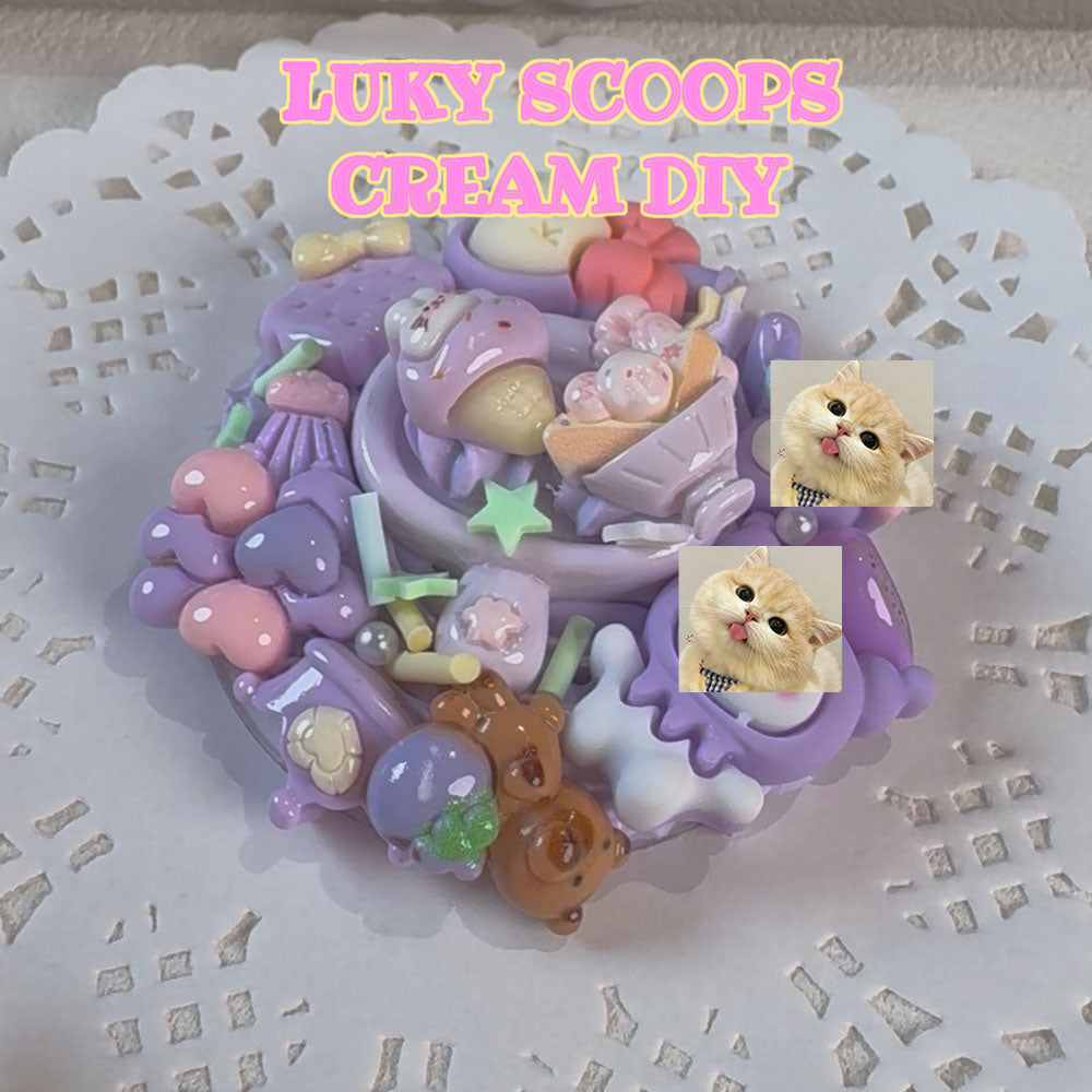 Lucky Scoop Cream DIY – Handmade Cream Glue Blind Charm | Phone Case, Card Sleeve & Keychain Pendant
