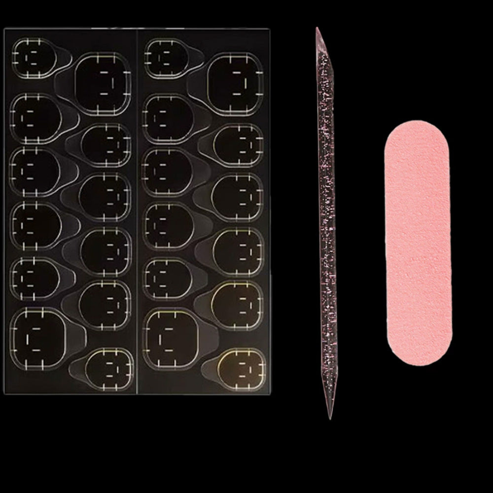 Press-On Nail Tool Kit with Super Hold Jelly Tabs - 5-8 Day Wear, Gentle Removal, Non-Toxic