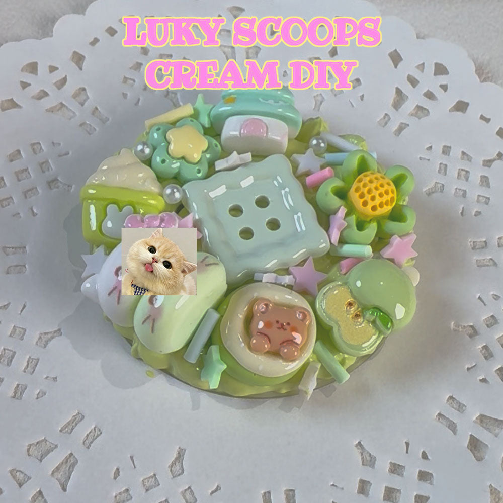 Lucky Scoop Cream DIY – Handmade Cream Glue Blind Charm | Phone Case, Card Sleeve & Keychain Pendant